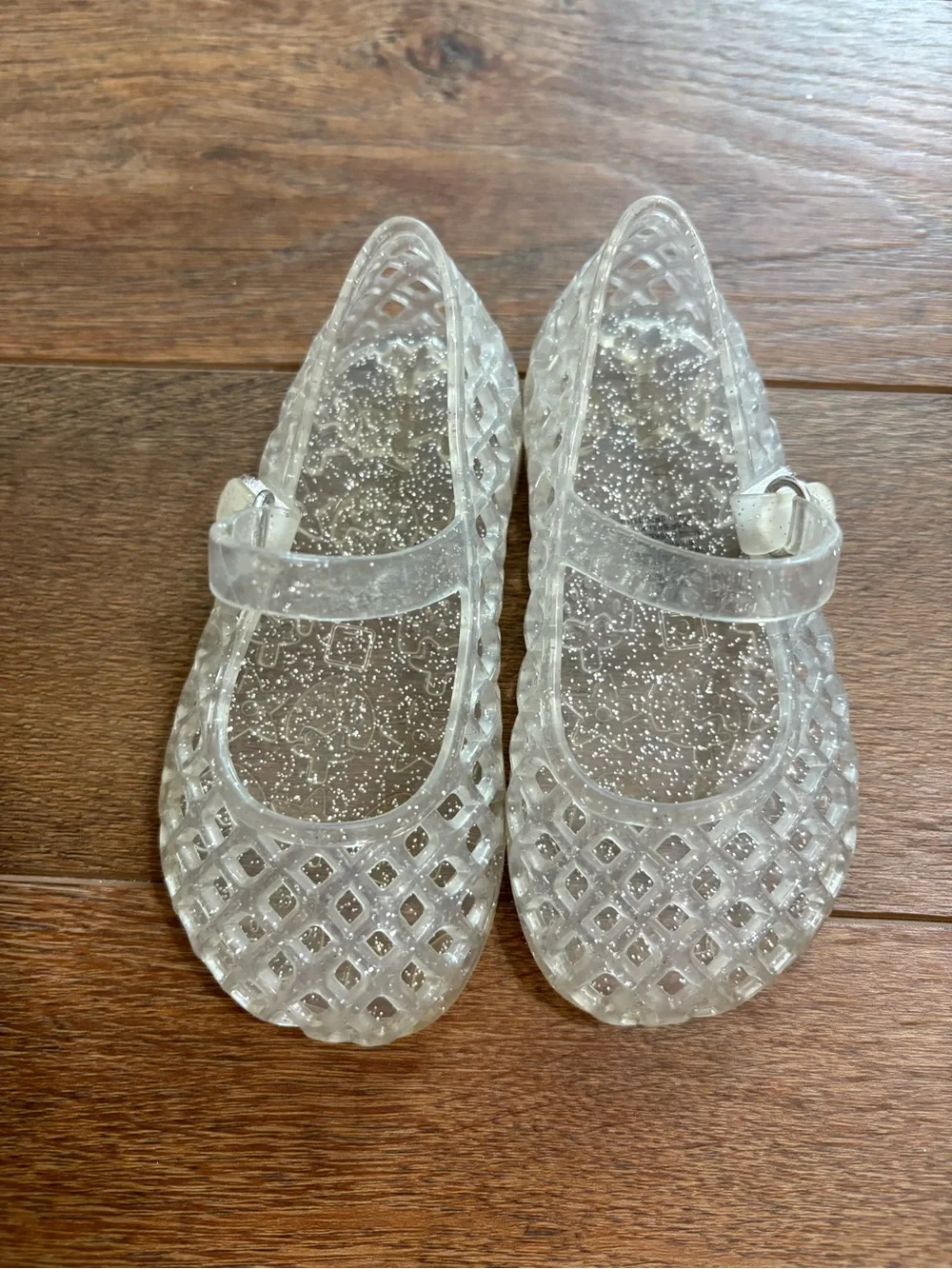 Old Navy Clear Glitter Jelly Mary Jane Shoes Toddler Girls Size 6